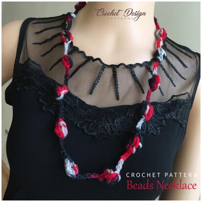 Beads necklace crochet pattern - bobble  necklace