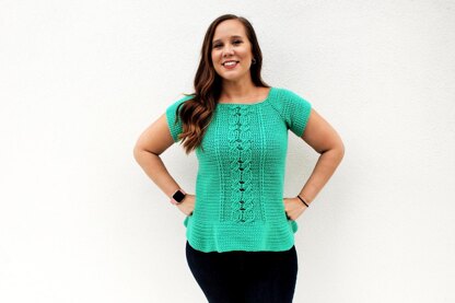 Cabled Peplum Tee