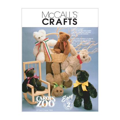 McCall's Stuffed Animals M6188 - Paper Pattern Size One Size Only