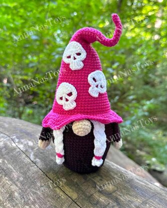Witch with skulls on Halloween