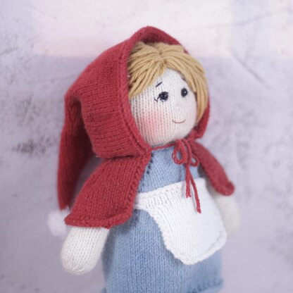 Doll Knitting Pattern - Red Riding Hood Layla