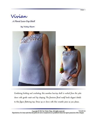 Vivian - floral lace-top shell (crochet+knit)