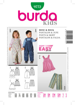 Burda B9772 Trousers & Skirt Sewing Pattern