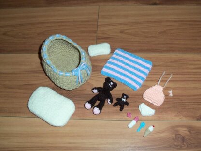 Baby Animals With Crib And Accessories