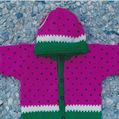 Watermelon Wedge Hat & Cardigan Sweater - knitting pattern