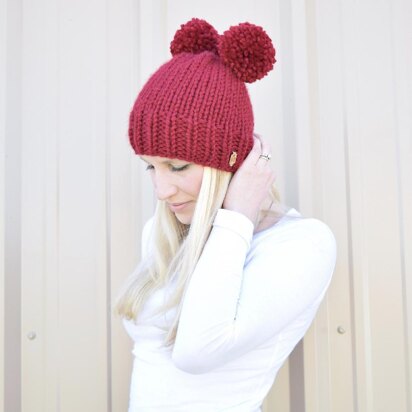 The Molly Double/Single Pom Hat - knitting pattern