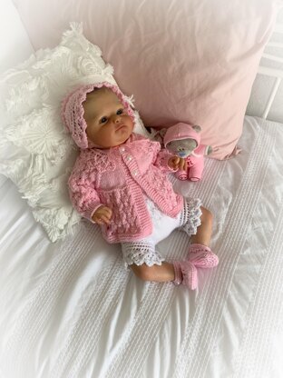 Flower cardigan and bloomers set