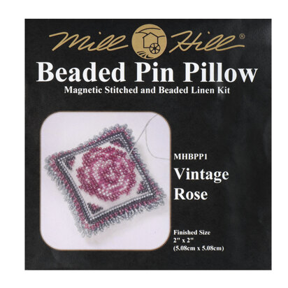 Mill Hill Vintage Rose  Beaded Pin Pillow Cross Stitch Kit