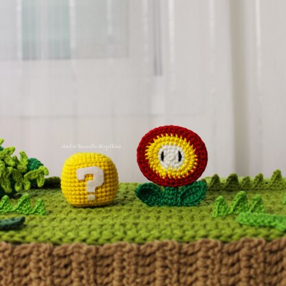 Fire-Flower & Question Block Amigurumi Pattern – Video Game Inspired Fanart (PDF)