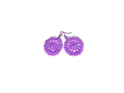 Cart wheel crochet earrings