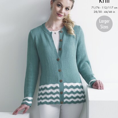 Chevron Cardigan & Waistcoat in King Cole Bamboo DK - 5380pdf - Downloadable PDF