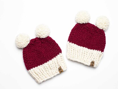 Santa Double Pom Christmas Hat