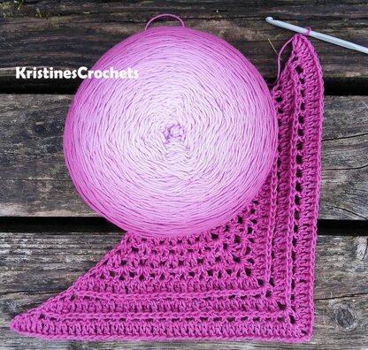 Hibiscus Sorbet Triangle Shawl