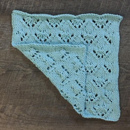 Knitted Square Fan Lace Stitch