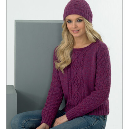 Hat and Sweater in James C. Brett DK with Merino - JB179 - knitting pattern