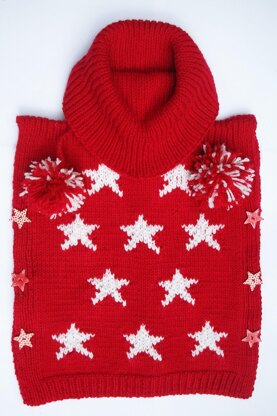 Star Chunky Cape with Snood for kids 1-10 years