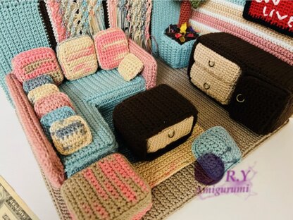 Amigurumi living room couch corner