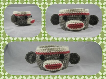 Sock  Monkey Bowl / Container