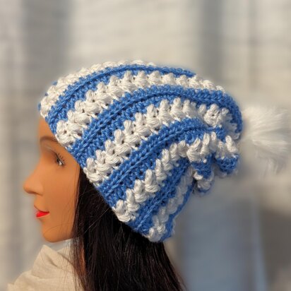 Puffy Stripes Beanie