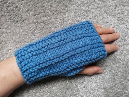 Dolphin blue easy peasy wrist warmers