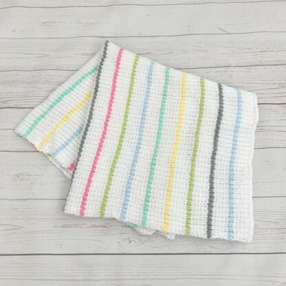 525- Rainbow Stripe Blanket Knitting Pattern -525