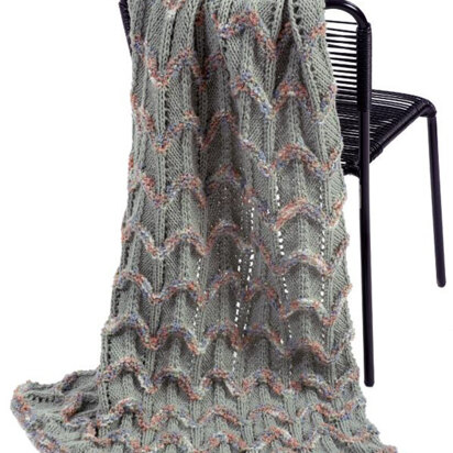 Decorator Throw in Plymouth Yarn Encore Boucle Colorspun and Encore Worsted - 1155 - Downloadable PDF