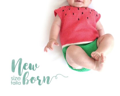 Size Newborn - Knitted Watermelon Romper