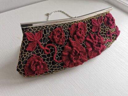 Irish crochet lace bag (clutch)décor