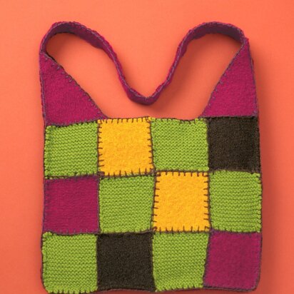 Felted And Knit Patchwork Bag in Patons Classic Wool Worsted