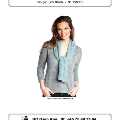 Blouse with Scarf Collar in BC Garn Baby Alpaca & Tussah Tweed - 2268BC - Downloadable PDF