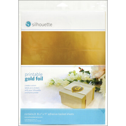Silhouette America Silhouette Printable Adhesive Foil 8.5"X11" 8/Pkg - Gold