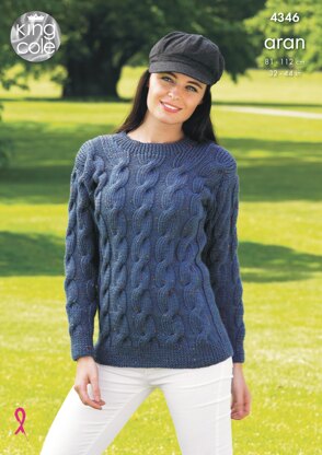 Sweater and Cardigan in King Cole Fashion Aran - 4346 - Downloadable PDF
