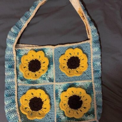 3D Sunflower Tote Bag