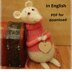 Toy knitting patterns, toy mice in love Valentine's, animal knit pattern Mouse