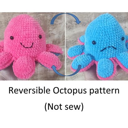 Reversible plush mood octopus