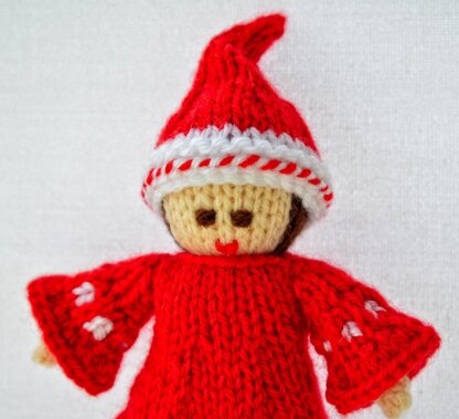 Christmas Candy Cane Doll Knitting Pattern - Toy Knitting Pattern