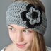 Headband style earwarmer with layered flowers (two sizes)