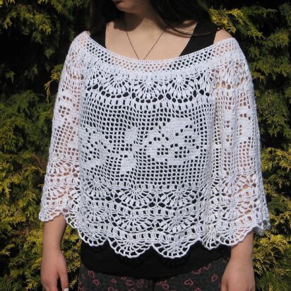 Crochet Poncho "Pansy Afternoons"