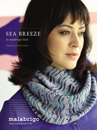 Sea Breeze Cowl in Malabrigo Sock - Downloadable PDF