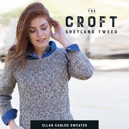 Ellan Cabled Sweater in West Yorkshire Spinners The Croft Shetland Tweed - DBP0054 - Downloadable PDF