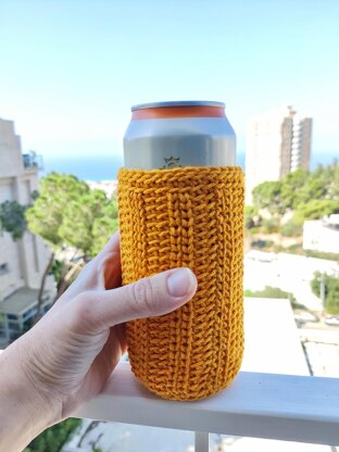 Knit-Look Crochet Beer Cozy