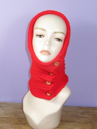 Sideways Fishermans Rib Stitch Button Up Cowl / Snood