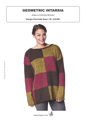 Geometric Intarsia Sweater in BC Garn Semilla Fino & Kid Mohair - 2321BC - Downloadable PDF