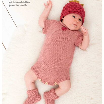 Raspberry Hat, Romper and Socks in Rico Baby Cotton Soft DK - 997 - Downloadable PDF