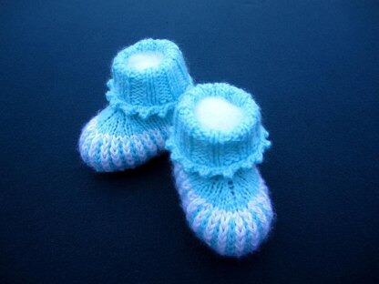 Purple Striped Baby Booties