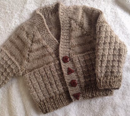 Warm waffled baby cardigan