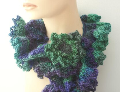 Ruffle Scarf with Scarf Pin