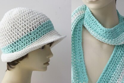 Cotton Sun Hat and Scarf