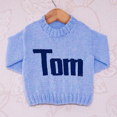 Intarsia - Tom Moniker Chart - Childrens Sweater