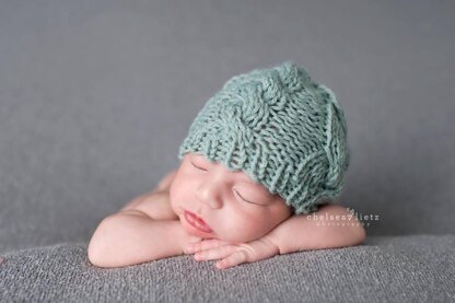 Cabled Baby Hat, Cabled Newborn Hat